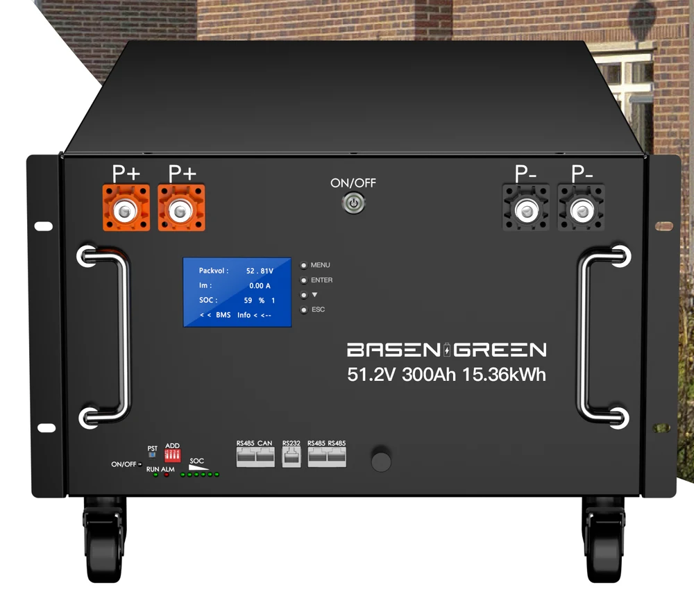 BasenGreen BR-RM-LV 15.36KWH 51.2V 300Ah Rack-Mounted LiFePO4 Battery