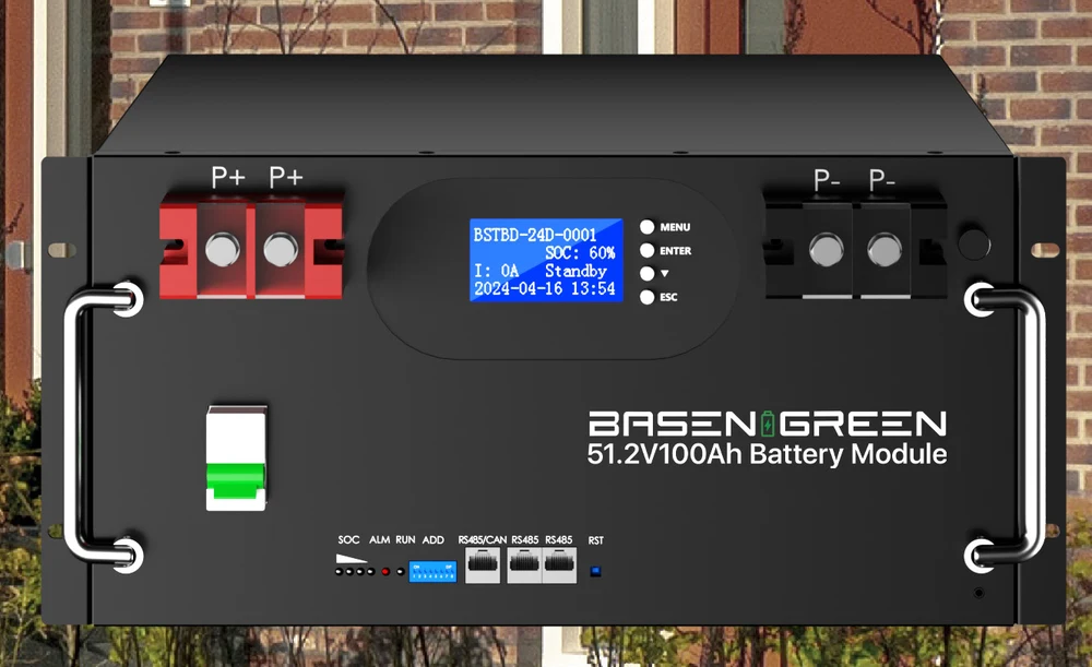 BasenGreen BR-RM-LV 5KWH 51.2V 100Ah Rack-Mounted LiFePO4 Battery
