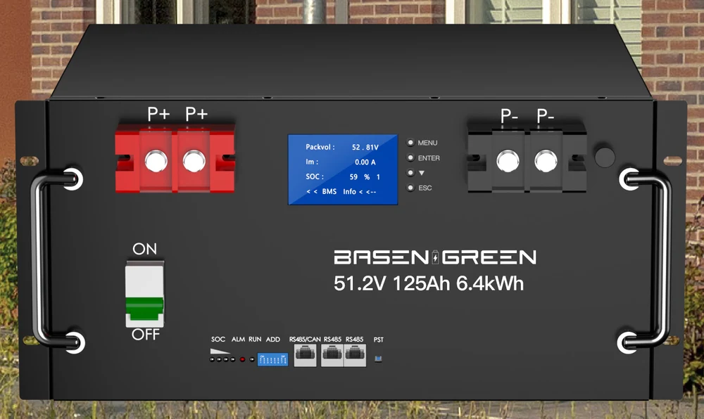 BasenGreen BR-RM-LV 6.4KWH 51.2V 125Ah Rack-Mounted LiFePO4 Battery