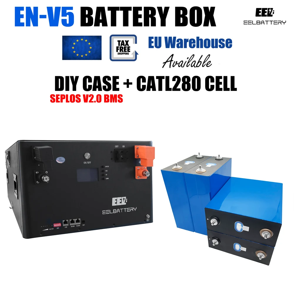 EEL 48V 16S V5-EN Server Rack DIY Battery Kit with CATL 280Ah Cells (Seplos V2 200A BMS)
