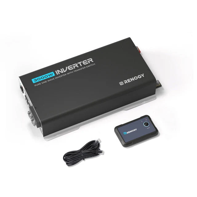 Renogy 3000W 12V Pure Sine Wave Inverter with UPS Transfer Switch and Built-in Bluetooth