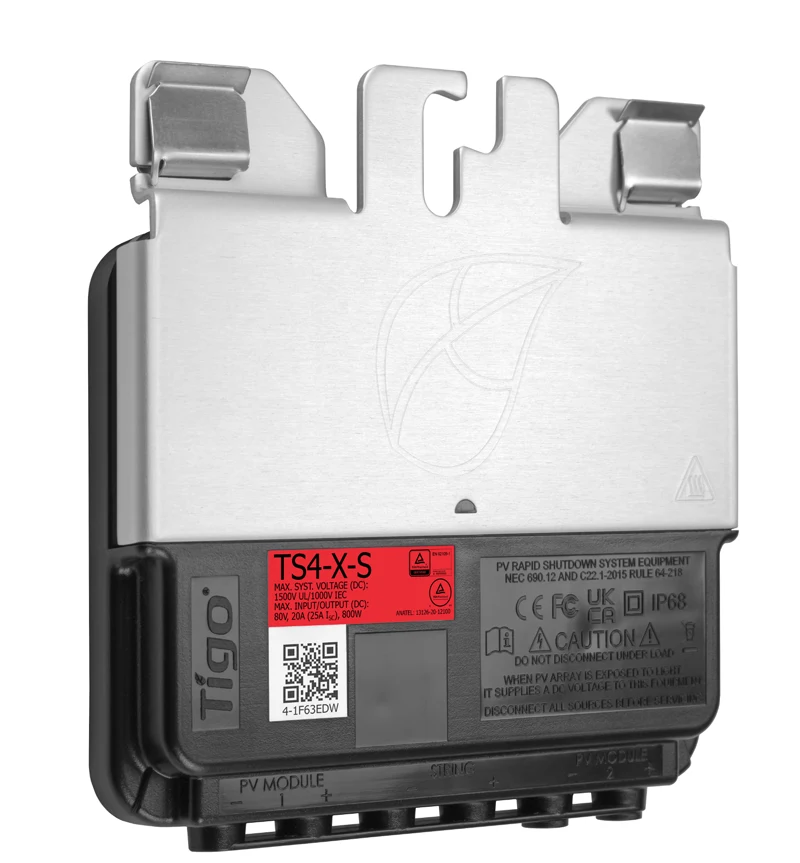 Tigo TS4-X-S (800 W) monitoring and rapid shutdown device, 0.6/1.2 m cables, EVO2 (506-320612-2501)