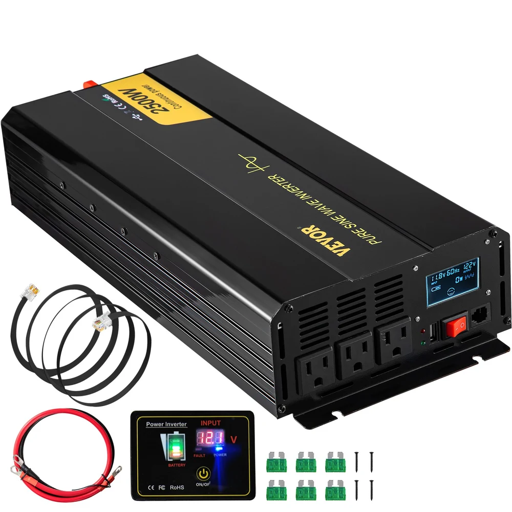 VEVOR GYS-2500W 2500W 12V Pure Sine Wave Inverter
